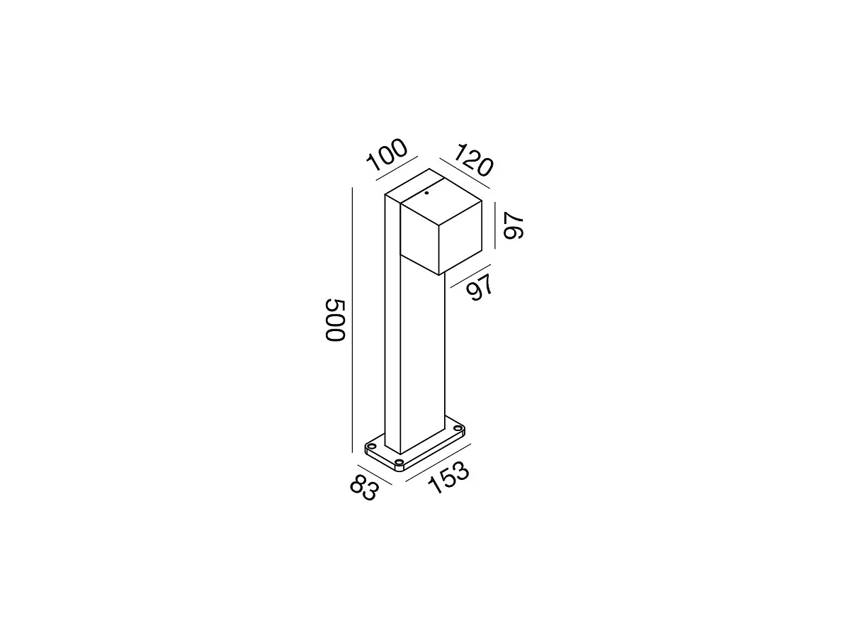 Borne Led Mono-Émission Ges2321 10W Cct 3000K/4000K/6500K En Aluminium Marron - Orientable Ip65 - Gealuce
