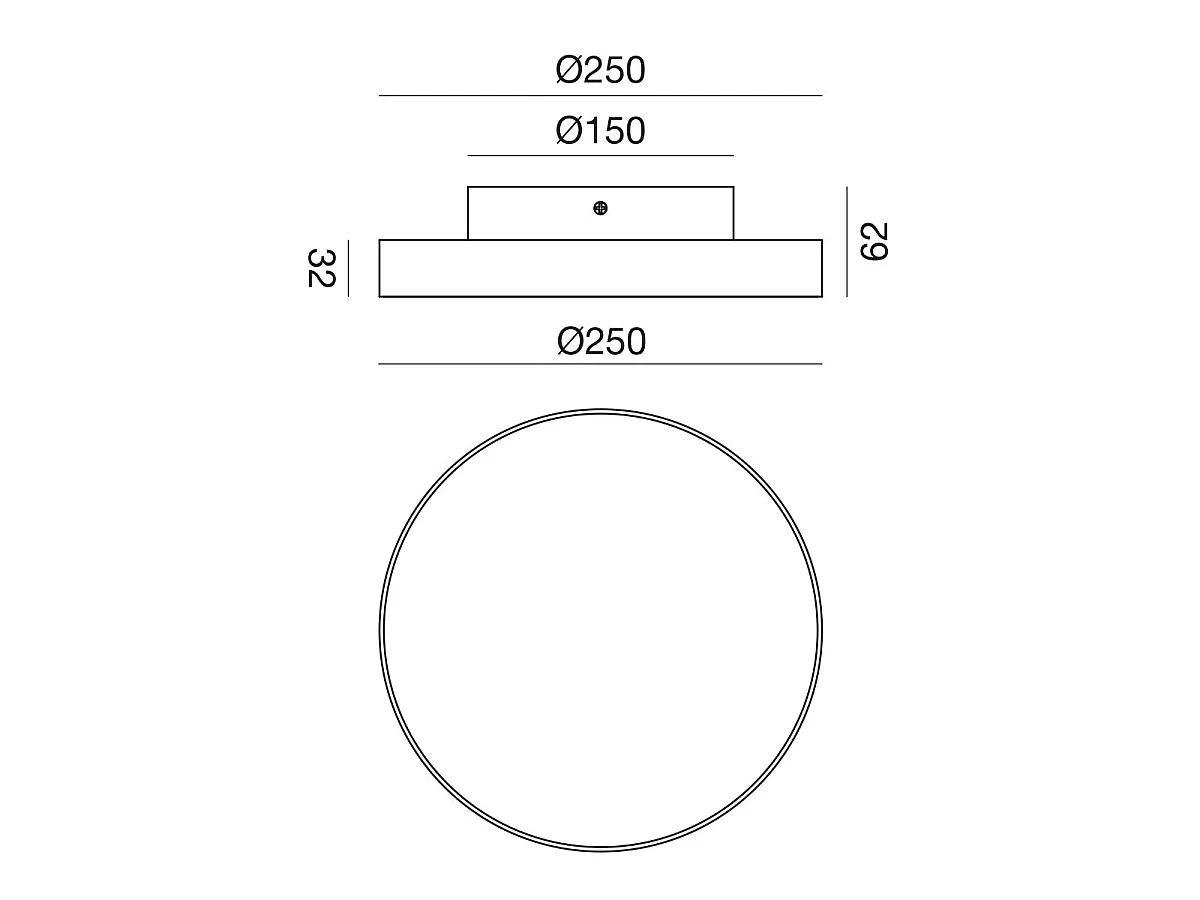 Runde Deckenleuchte GPL351 aus mattweißem Aluminium – 24 W LED, wählbare Farbtemperatur 3000 K/4000 K, Schutzart IP65 – Gealuce für den Außenbereich