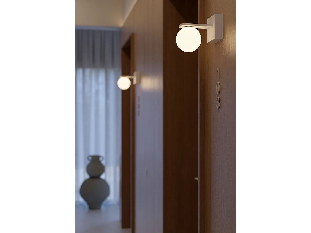 Sphere Wall 9W Outdoor LED Wall Light 3000K Matt White - 360° Symphony Spotlight with High Visual Comfort and CRI>90 - Beneito & Faure