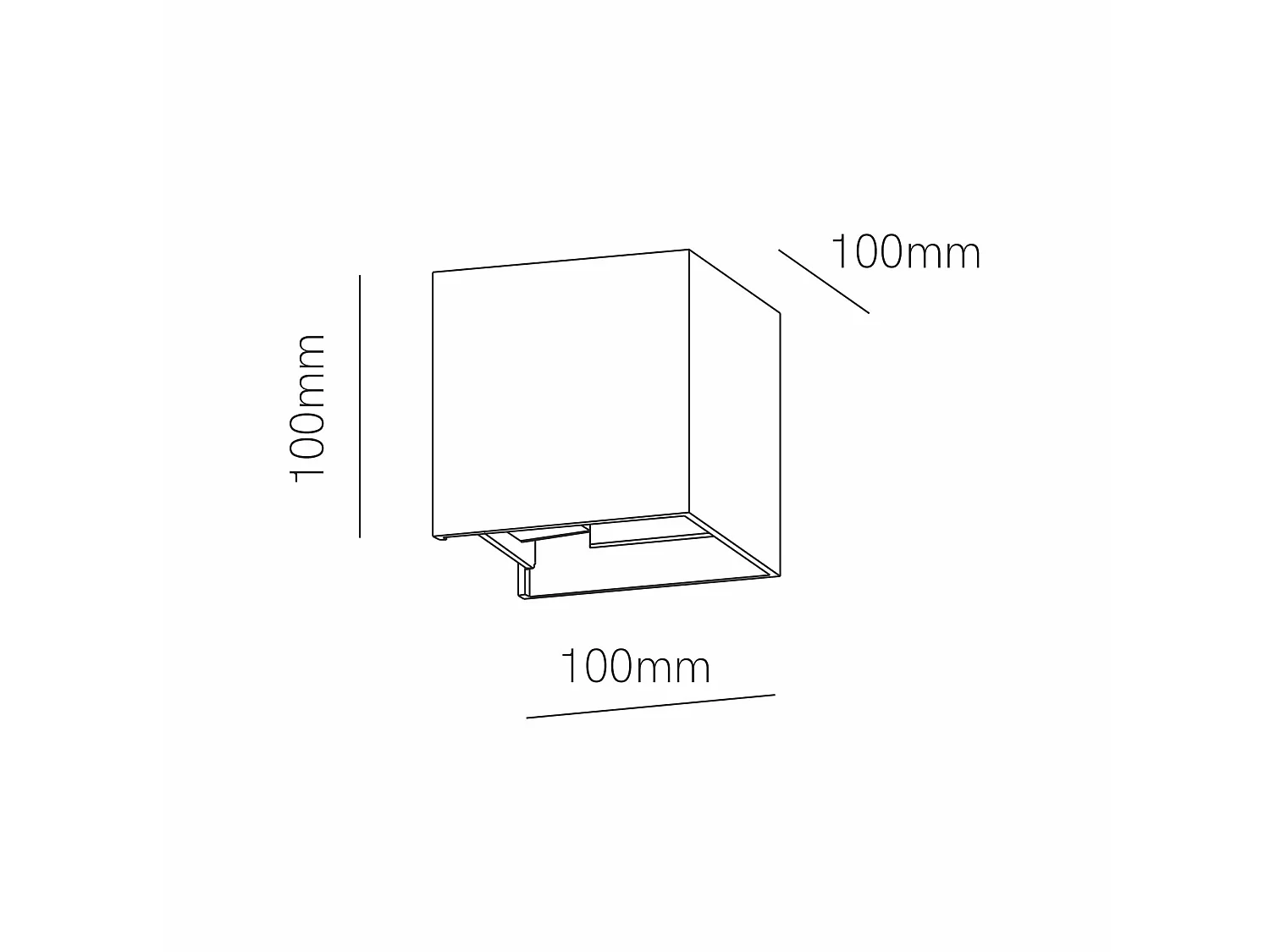 Lek SQ Wall - Aplique de parede LED quadrada de 6,8W, feixe ajustável de 0 a 120°, 2700K, preto mate, IP54, uso interior e exterior - Beneito Faure
