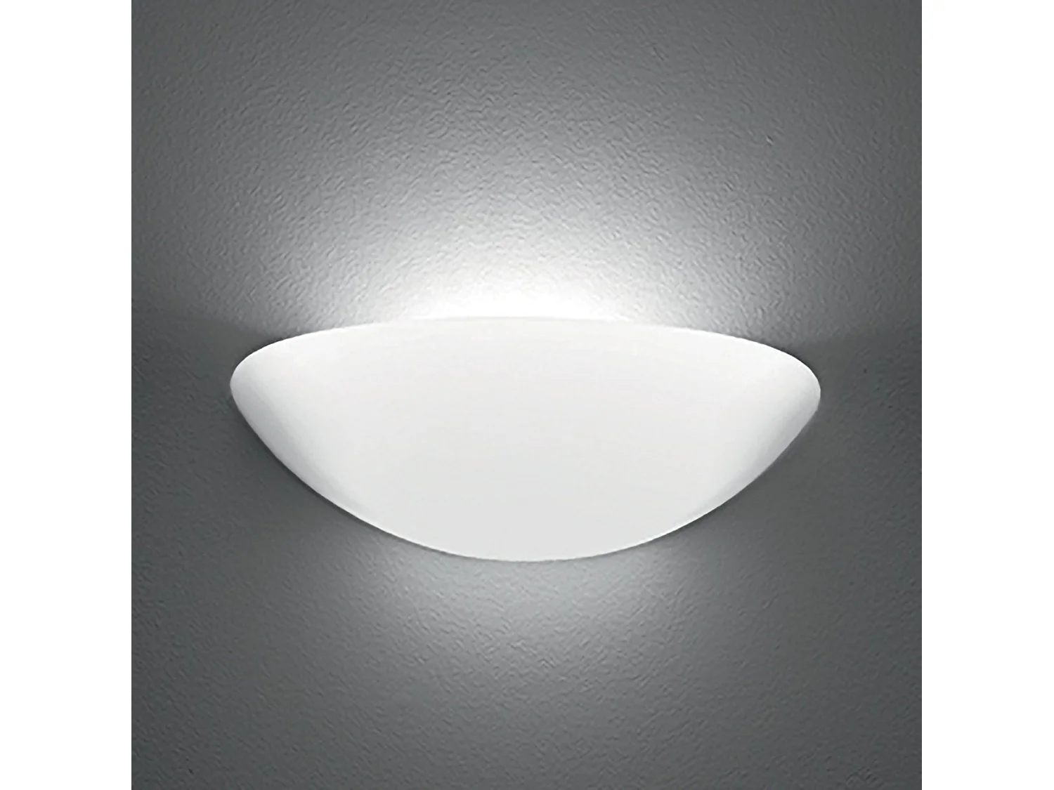 Zafferano Luminária de parede, vidro triplex opala acetinado e metal, 330x115x160 mm, 2X E14 de 42 Watt, IP20, branco, vidro branco opala acetinado