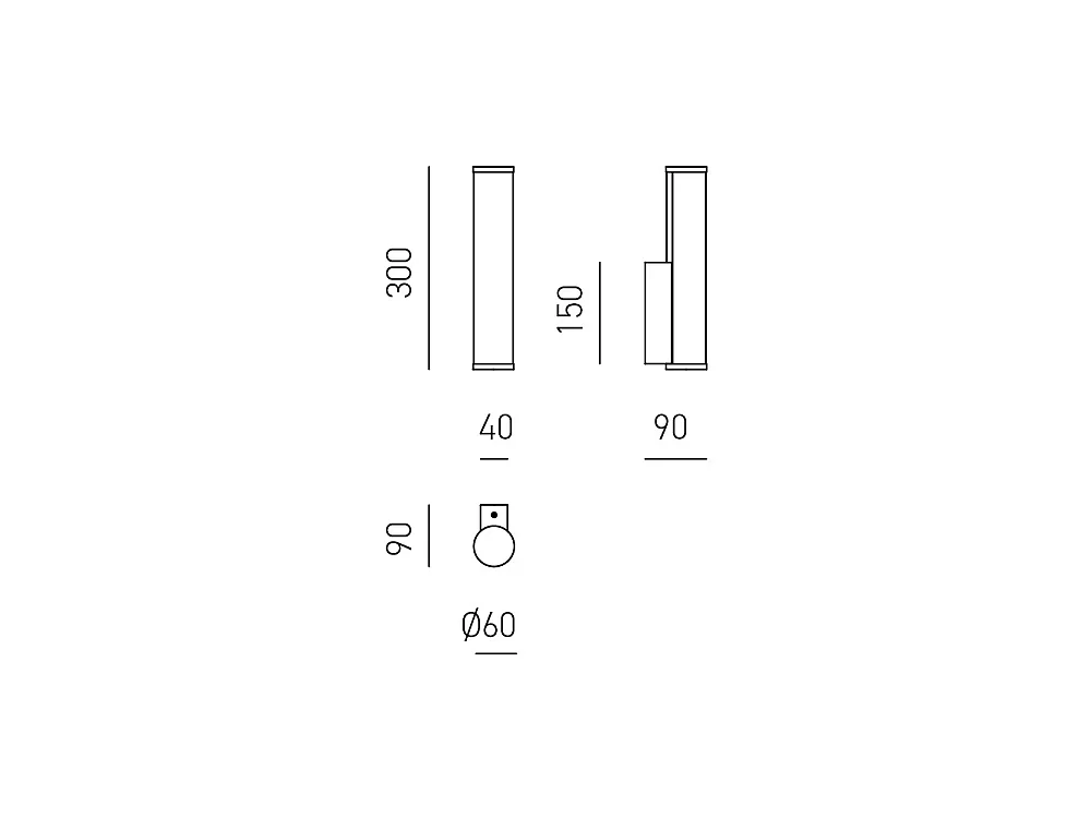 Applique Gap 7W Led 640Lm 3000K Structure En Aluminium Chromé Ip44 Diffuseur Opale - Design Moderne - Gea Luce