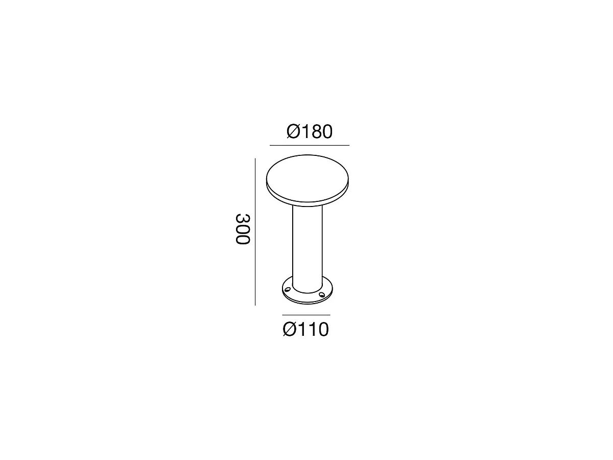 Ges2331N Borne Led Directe 12W 4000K En Aluminium Marron Avec Diffuseur Polycarbonate - Gealuce