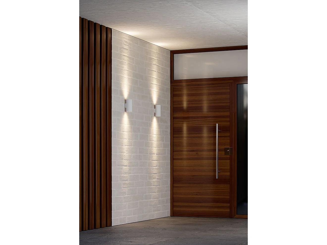 SUNSET SQ 16 - Aplique de parede quadrado LED 16W IP65, Beneito & Faure, switch de cor 2700K/3200K/4000K, acabamento moderno em preto fosco.