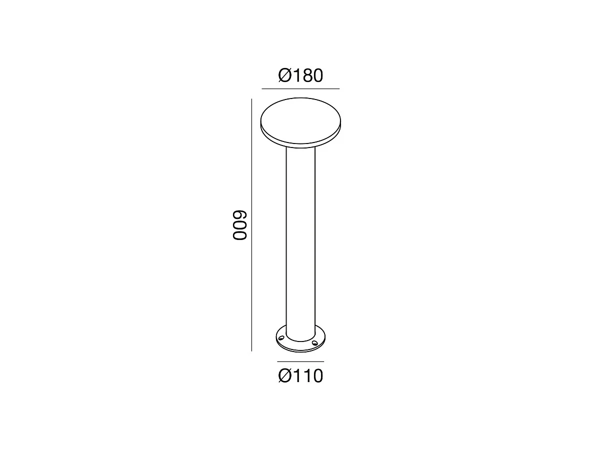 GES2333N 12W 4000K IP65 LED-Pollerleuchte in braunem Aluminium - weißer Polycarbonat-Diffusor - Gealuce Stehleuchte