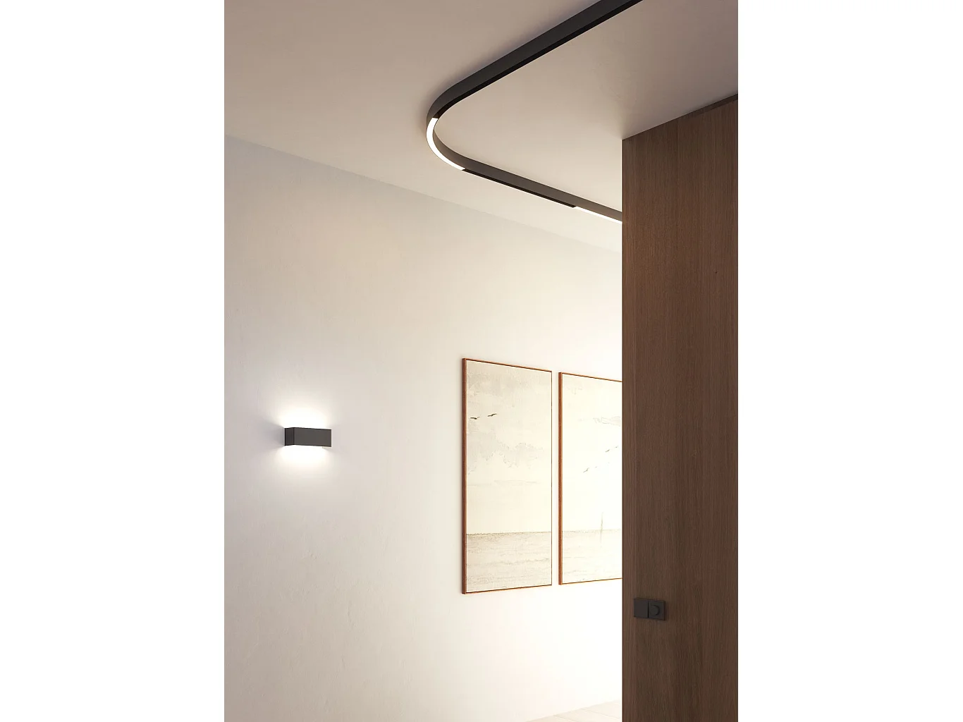 Mini Icon Wall 7W 120° Luminária LED de Interior com Tecnologia Switch, Temp. Cor 2700K/3000K/4000K, Acabamento Preto Fosco - Beneito & Faure