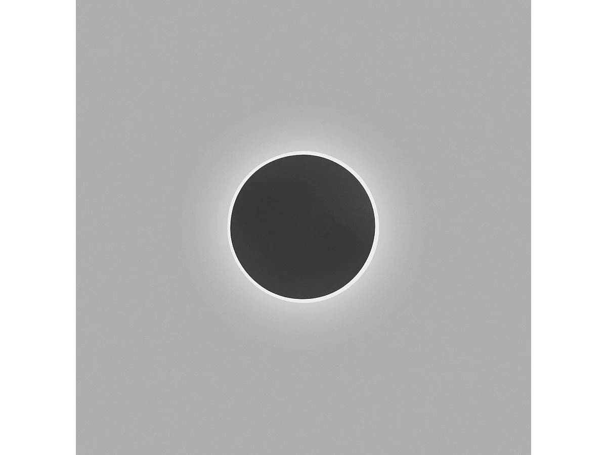Luminária de parede LED Fortuna A/P, preta, 20W, 1320lm, 3000K, dimerizável, com tecnologia trailing edge, em metal e metacrilato opalino - Gea Luce