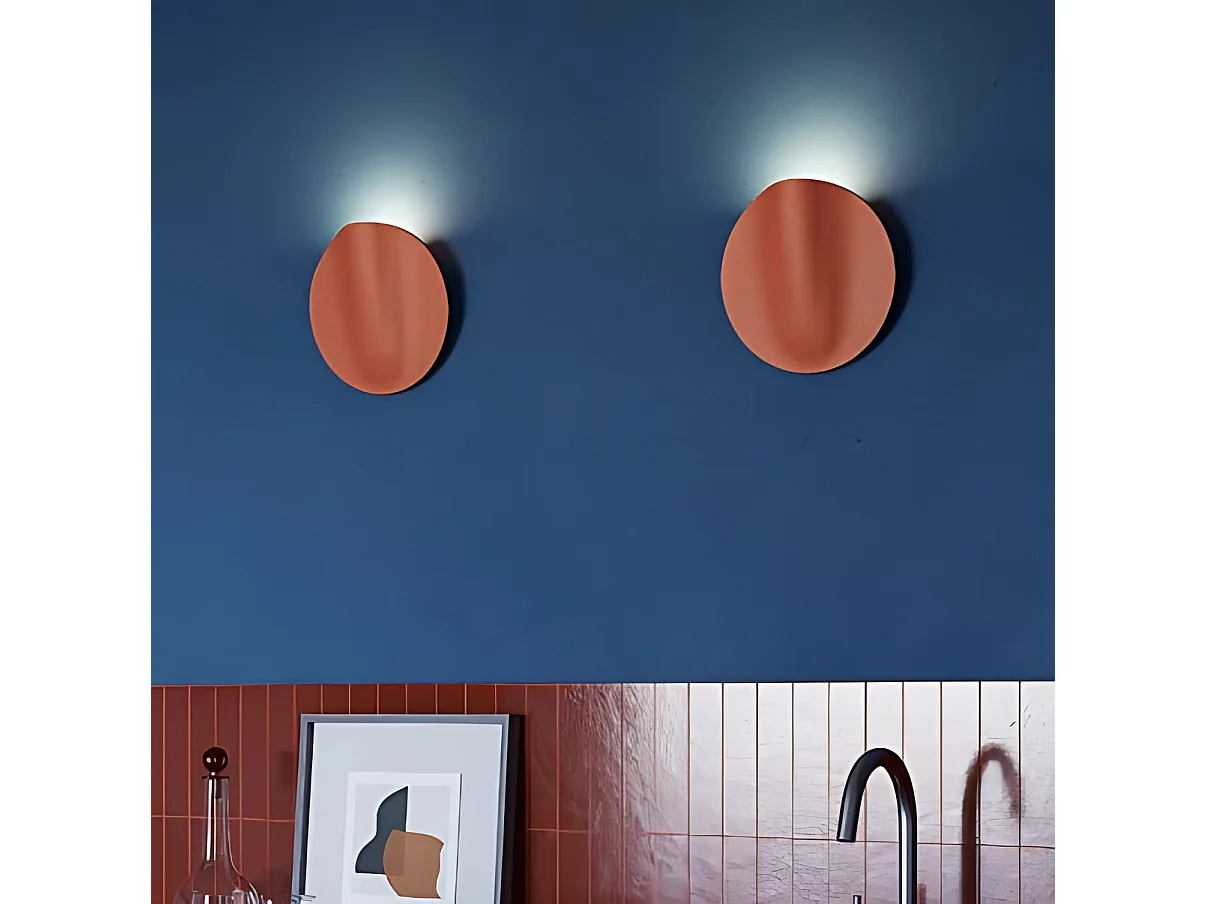 Sirio Applique Murale Led 8W En Céramique Blanche Avec Diffuseur Opale 3000K, Design Artisanal Made In Italy Diamètre 24 Cm Ip40 Pour Intérieur