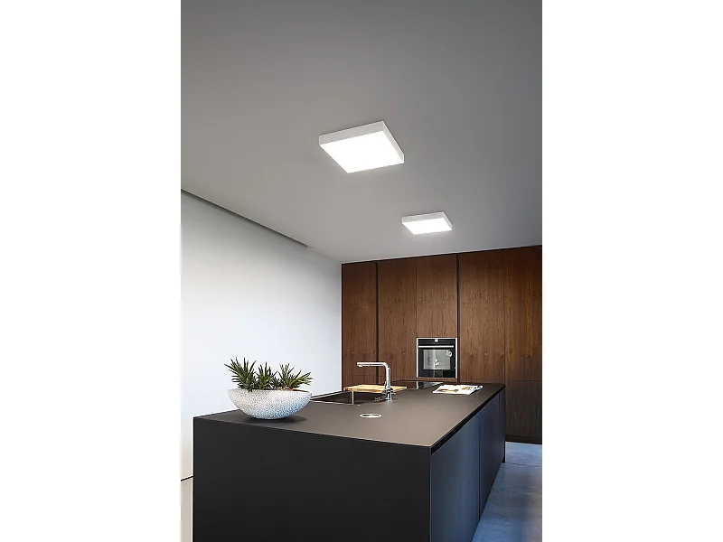 Plafonnier Carré Série Gpl 40W Led 3529Lm 4000K En Aluminium Blanc Mat - Gealuce - Installation Intérieur Plafond On-Off