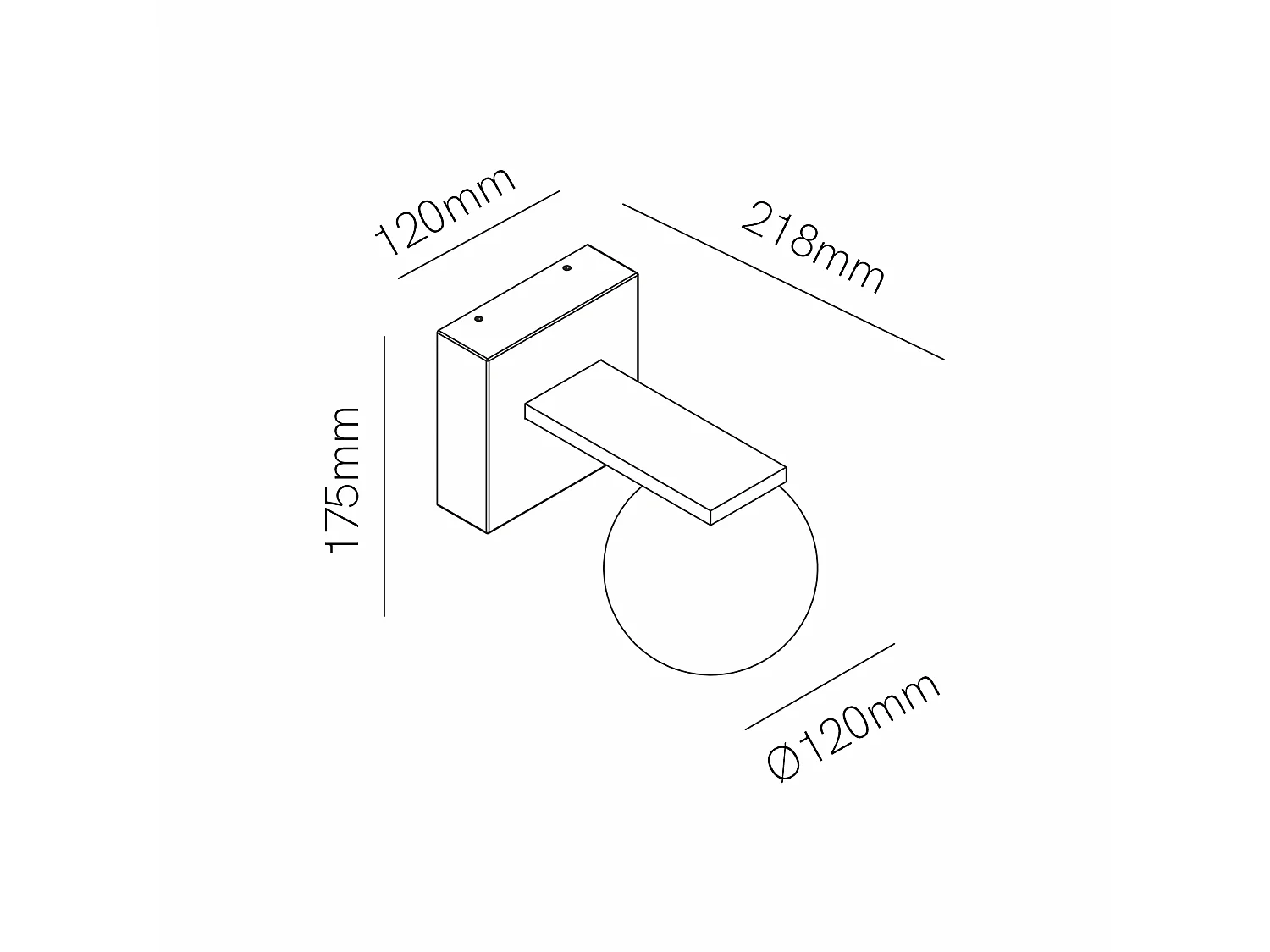 Luminária de parede LED externa Sphere Wall 9W IP54, iluminação 360°, 2700K branco fosco, IRC>90, design esférico moderno - Beneito & Faure