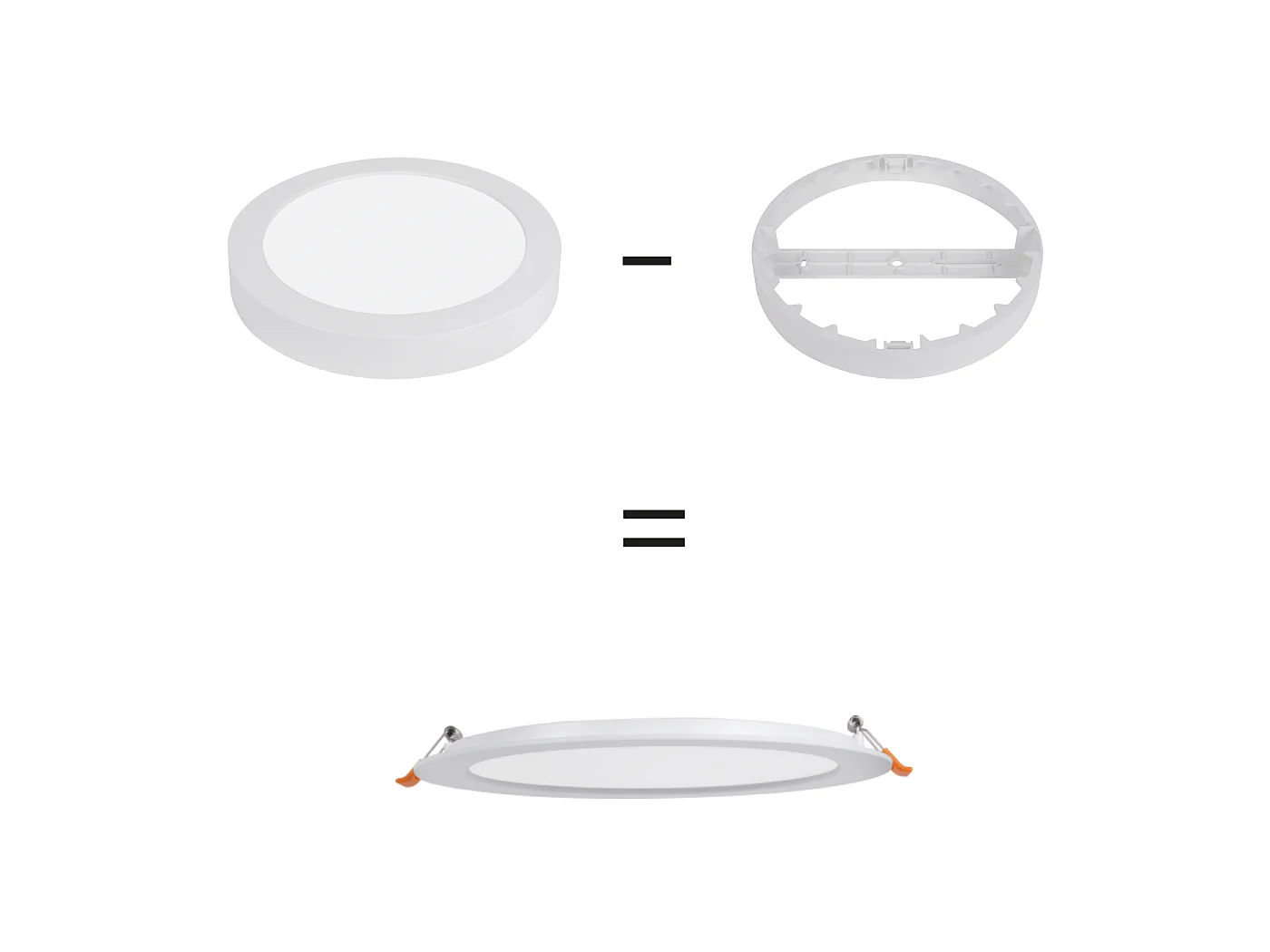 Panneau Led Rond 12W 1200Lm Cct 3000K/4000K/6000K Installation Encastrée Saillie Diamètre 170Mm Classe Ii Ip20 Luminaire Plafonnier Réglable