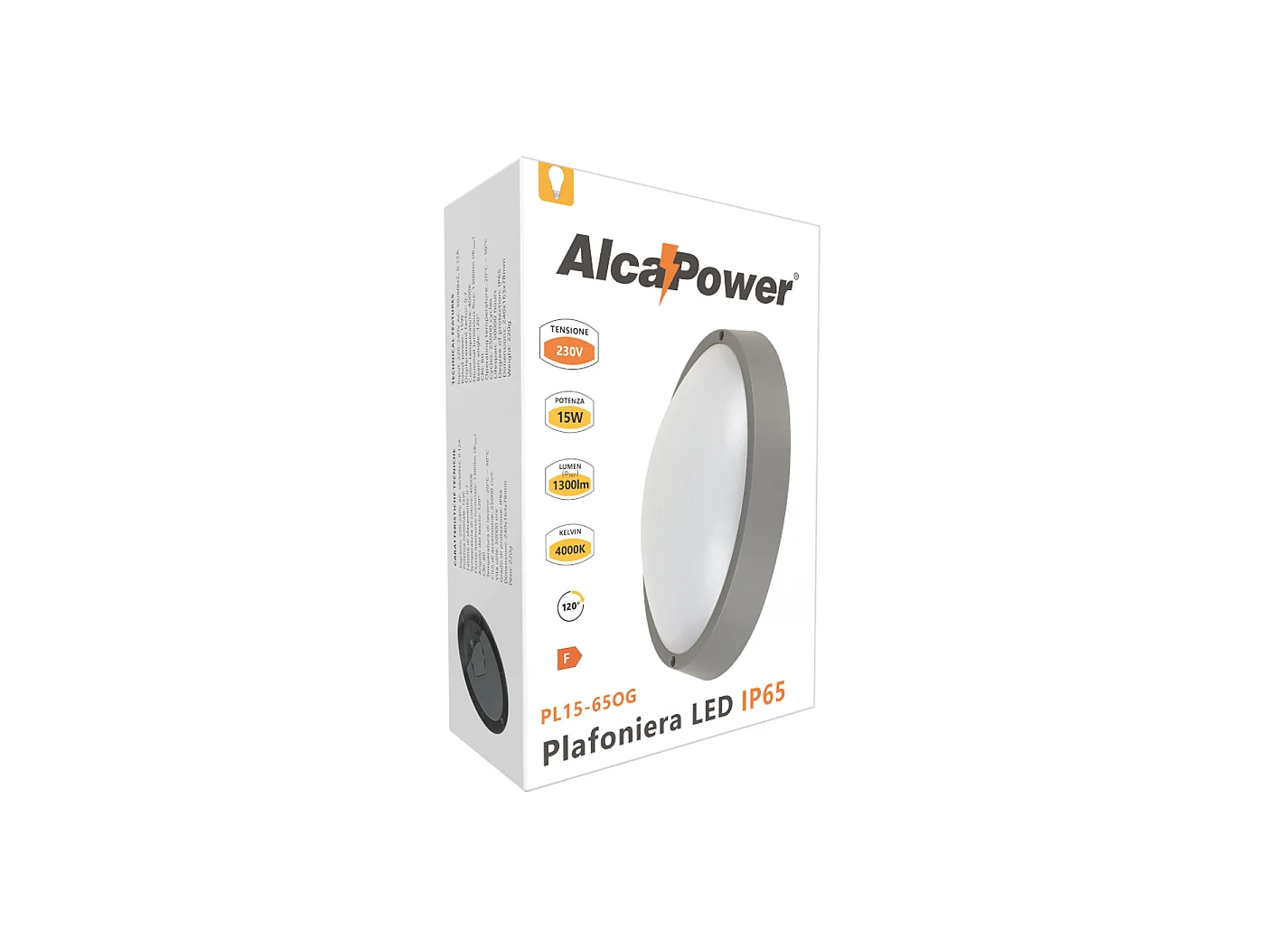 Alcapower Plafoniera LED Oval IP65 15W 1300lm 4000K Cinza: Iluminação Estanque de Alta Eficiência para Ambientes Internos e Externos