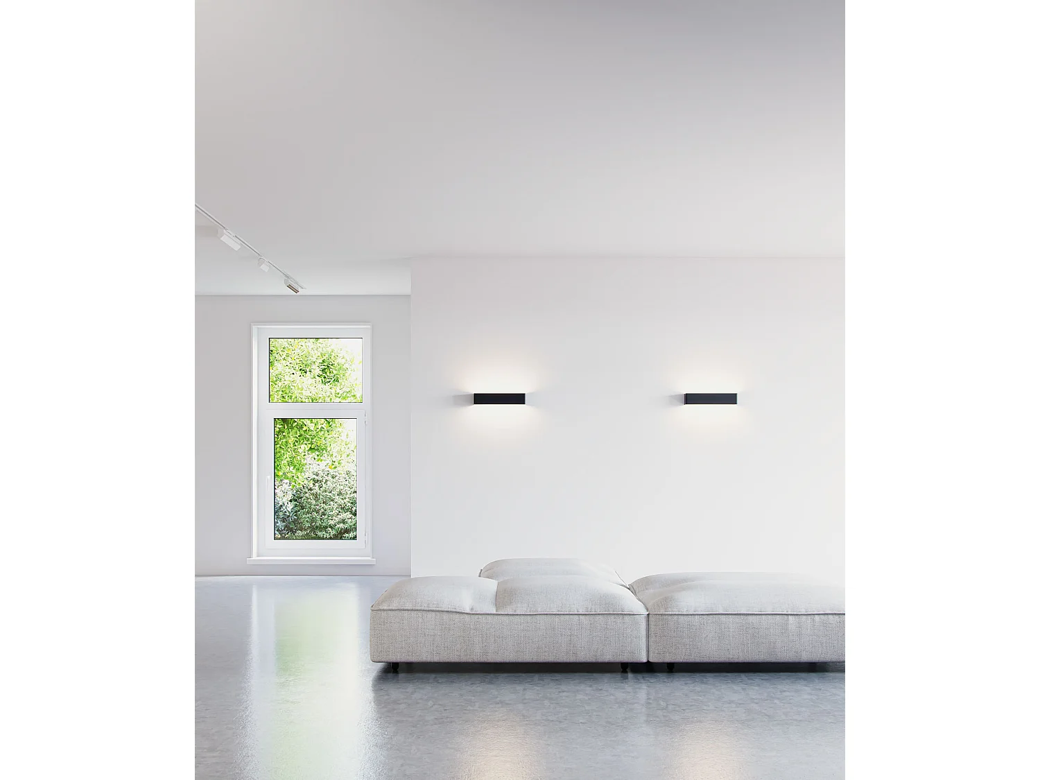 Luminária de parede LED Icon Wall 12W 120° CCT com interruptor 2700K/3200K/4000K Preto fosco - Iluminação indireta decorativa - Beneito & Faure