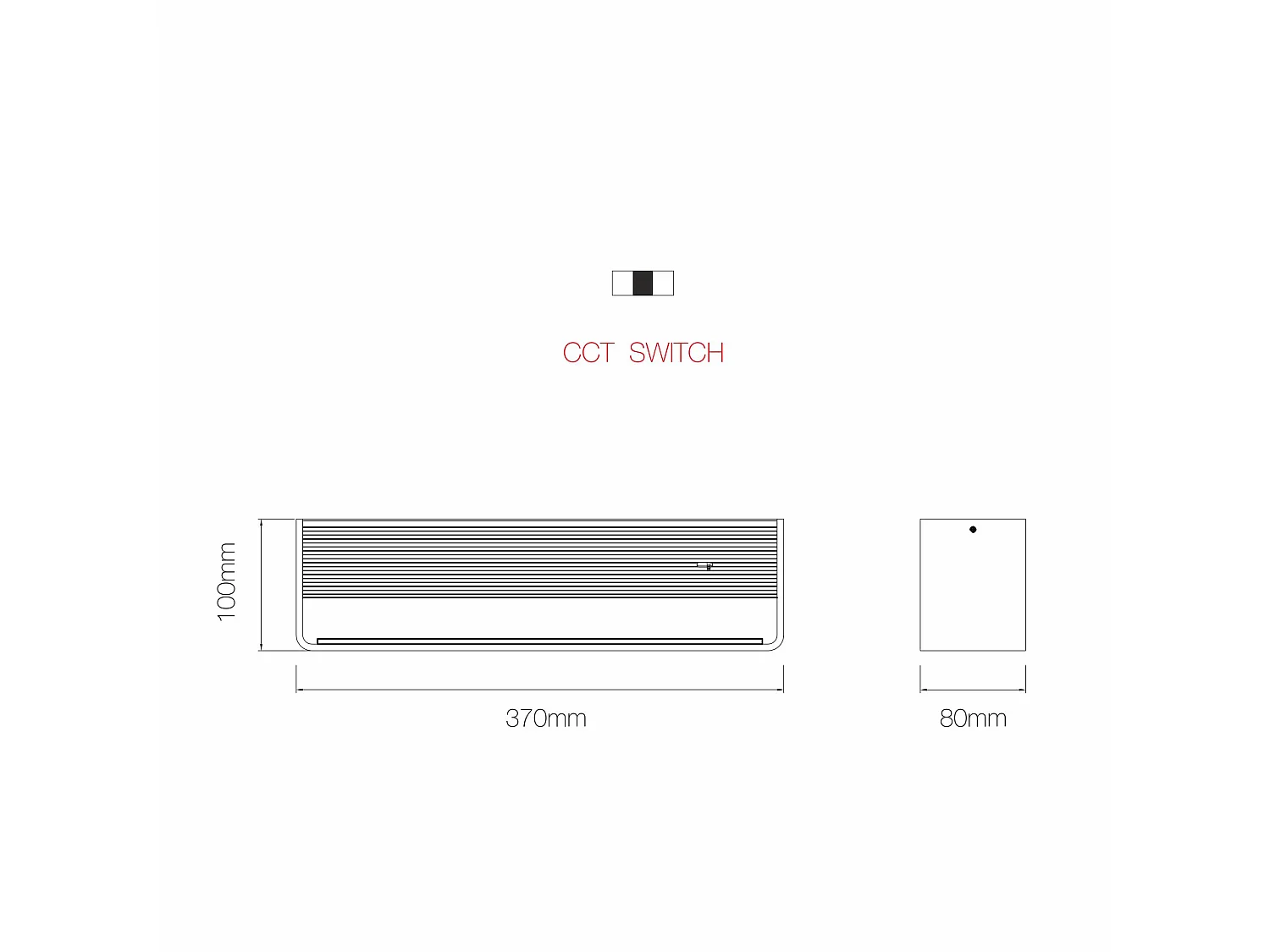 Luminária de parede LED Icon Wall 12W 120° CCT com interruptor 2700K/3200K/4000K Preto fosco - Iluminação indireta decorativa - Beneito & Faure