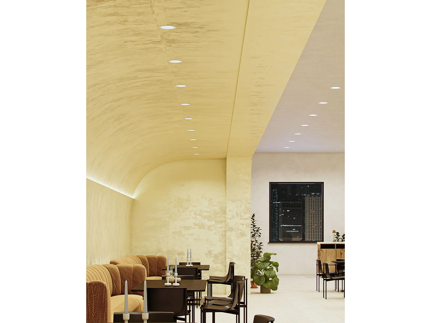 Luminária LED de embutir Beneito & Faure Thessis 25W 90º CCT, interruptor, cor 3000K/4000K/5000K, acabamento branco fosco para iluminação interna