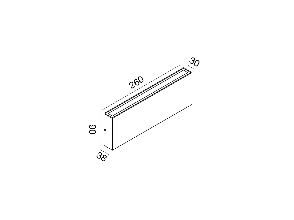 Luminária de parede GES2215 em alumínio marrom, 2x10W, IP65, dupla emissão com temperatura de cor selecionável 3000K/4000K/5000K - Gea Luce