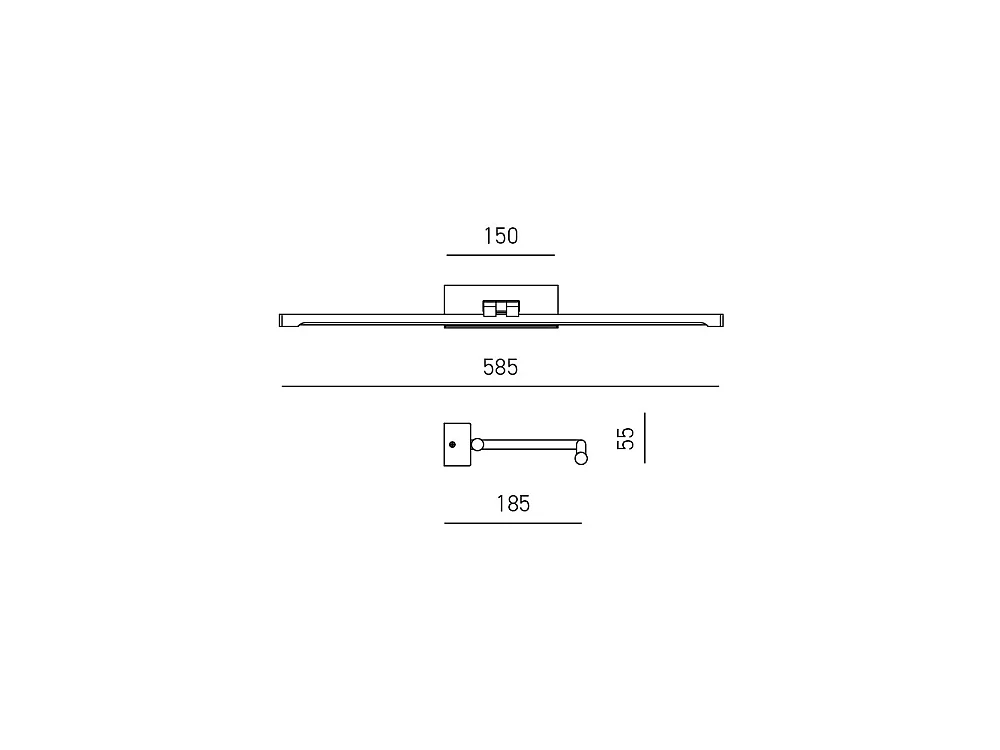 Luminária de parede Gealuce GAP450N em metal níquel acetinado, LED de 10W 4000K, luz indireta, difusor sintético, IP20, design moderno - Gealuce