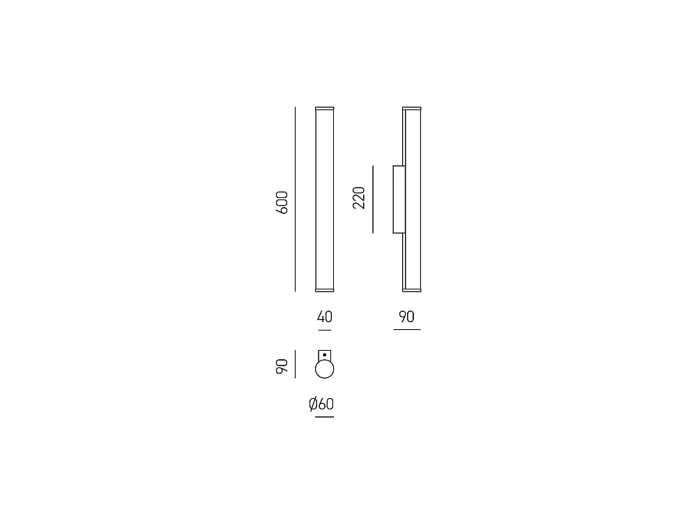 Applique Gap 14W Led 1350Lm 3000K Structure En Aluminium Chromé Ip44 Diffuseur Opale - Design Moderne - Gea Luce