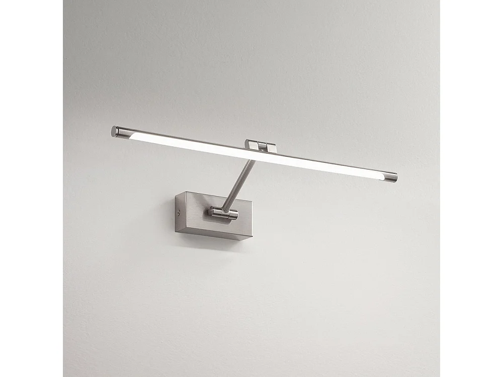 Luminária de parede Gealuce GAP440N em metal níquel acetinado, LED 8W 4000K, luz indireta, difusor sintético, IP20, design moderno - Gealuce