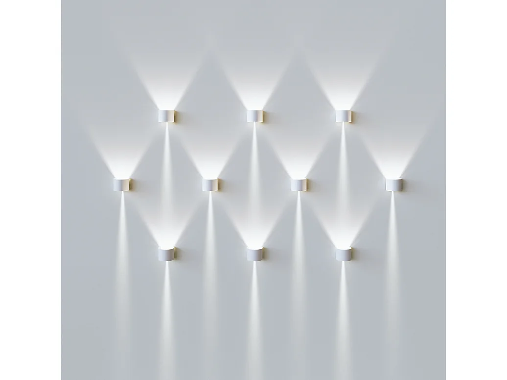 Luminária de parede LED Lek R Wall 6,8W, ajustável de 0 a 120°, 2700K, preta fosca, IP54, para uso interno e externo - Beneito & Faure
