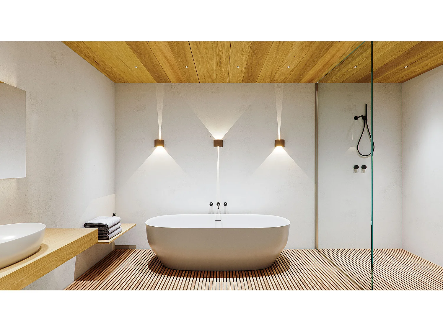 Luminária de parede LED Lek R Wall 6,8W, ajustável de 0 a 120°, 2700K, preta fosca, IP54, para uso interno e externo - Beneito & Faure