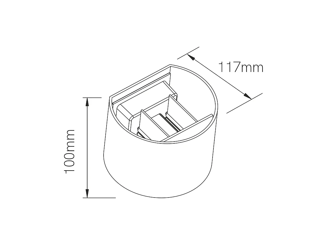 Luminária de parede LED Lek R Wall 6,8W, ajustável de 0 a 120°, 2700K, preta fosca, IP54, para uso interno e externo - Beneito & Faure