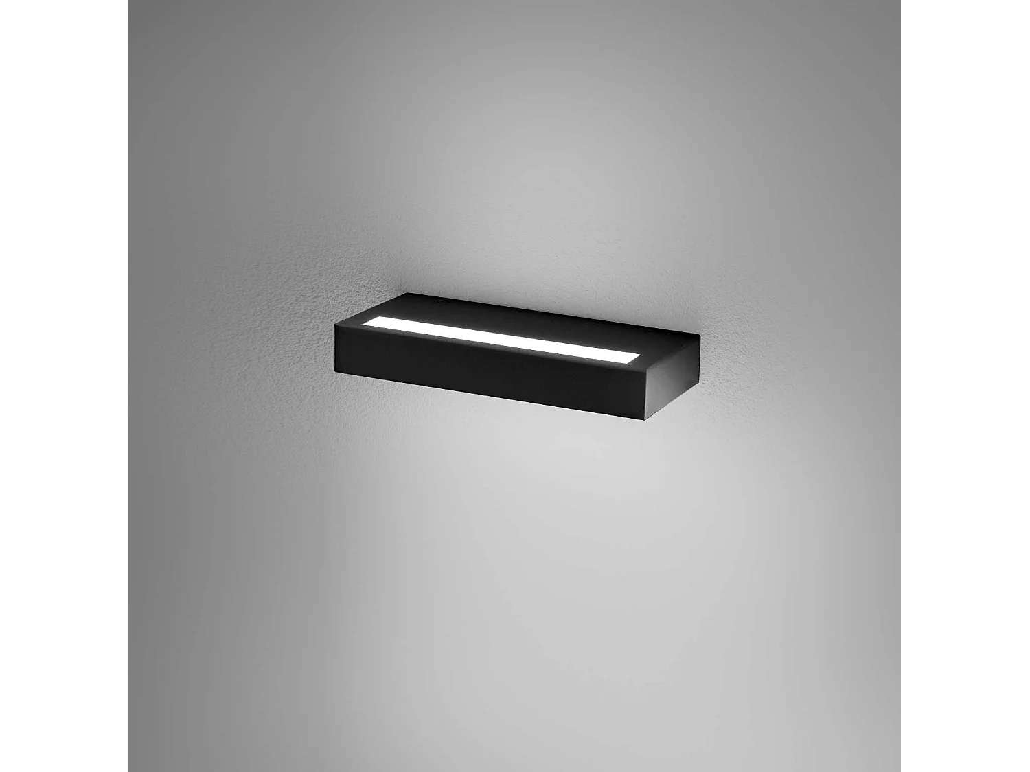 Luminária de parede Gealuce GAP521 - 20W, LED, dimerizável, 2042lm, 3000K, luz indireta, IP20, alumínio preto acetinado