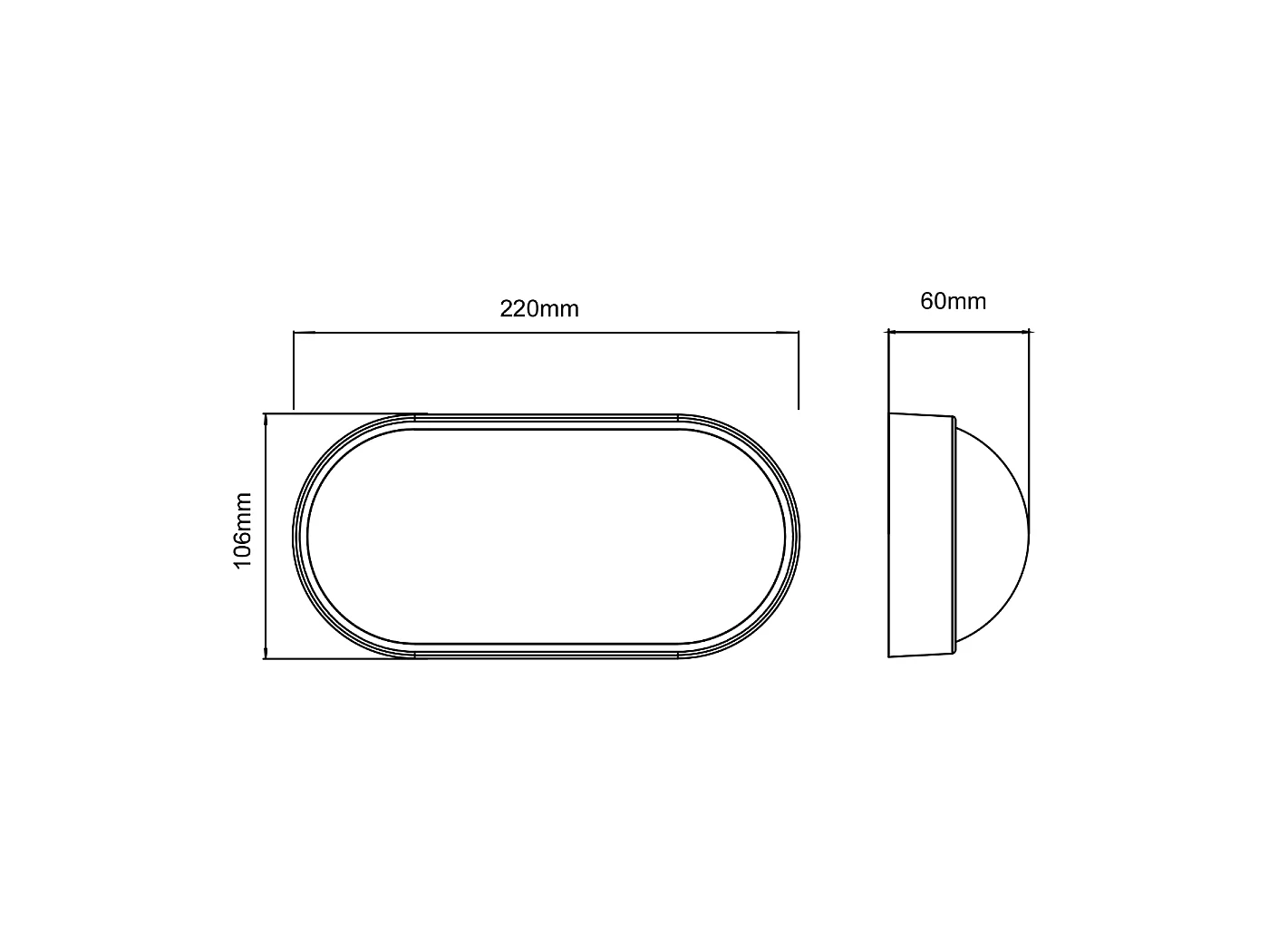 Plafonier LED Oval Alcapower 15W IP65, Cor de Temperatura Selecionável 3000K/4000K/6500K, Classe II, Alta Eficiência e Longa Duração