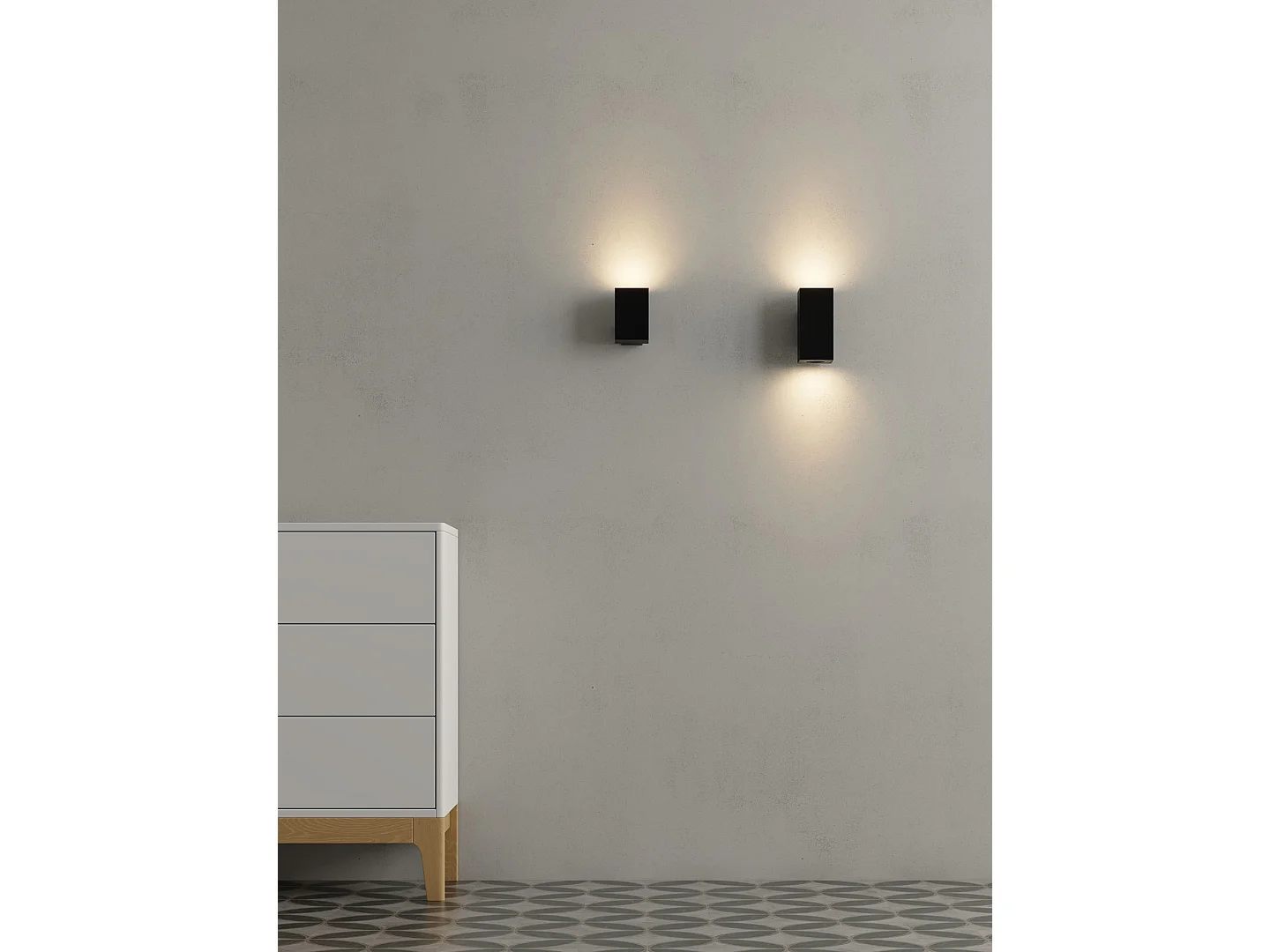 Luminária de parede LED Zio Wall, preto mate, ângulo de 38°, para lâmpada GU10 de 50mm, design moderno para iluminação interior - Beneito & Faure