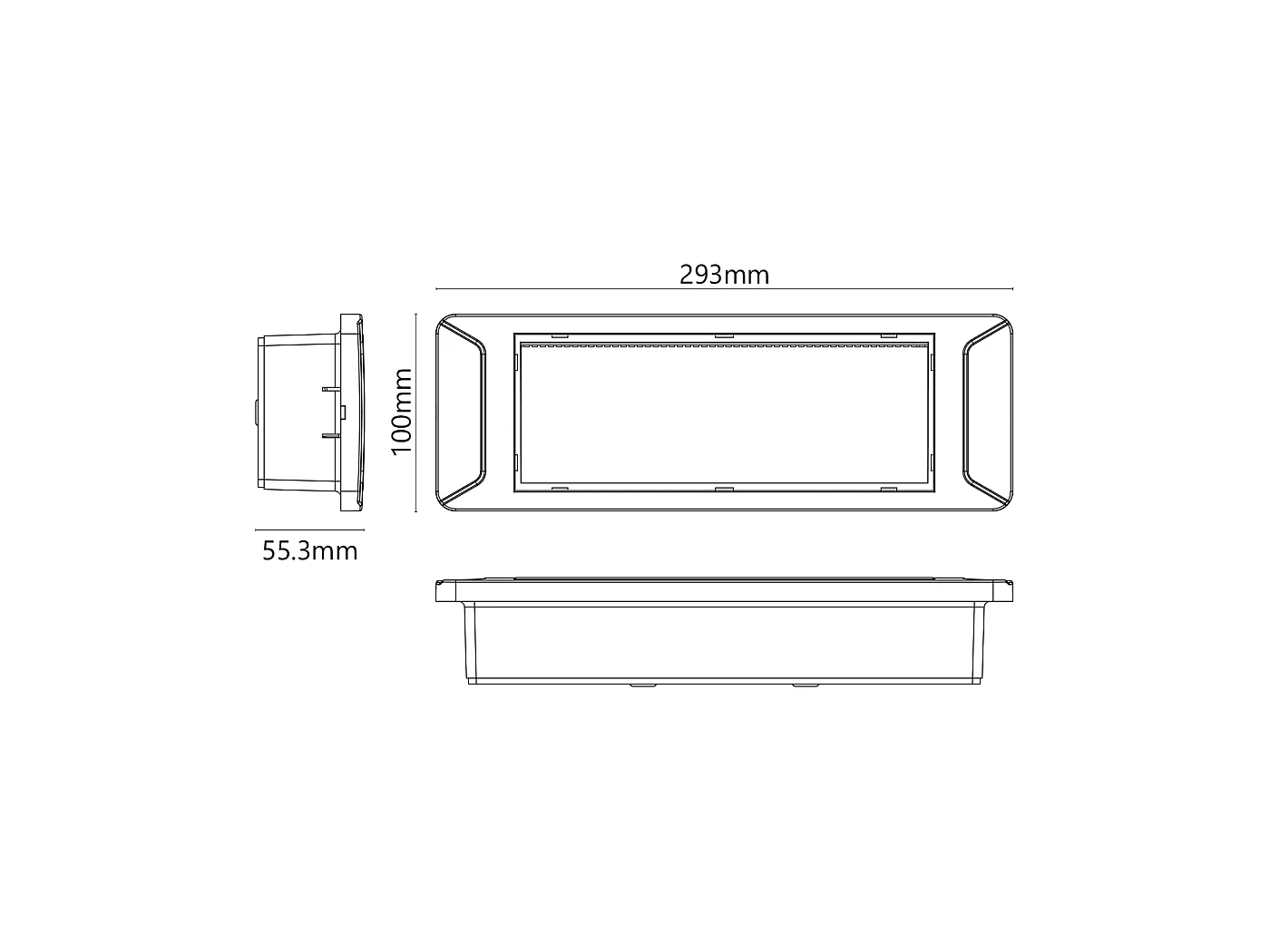 Lampe De Secours Led 2W 100Lm 6500K Encastrée Saillie Batterie Li-Ion 2200Mah Autonomie 8H Ip20 Dimensions 293X100X55,3Mm Éclairage Sécurité