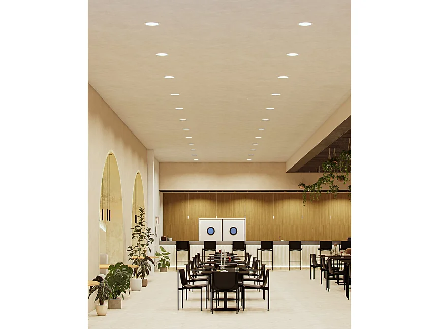 Luminária de embutir LED Thessis Beneito & Faure 25W 90º TRIAC dimerizável 3000K/4000K/5000K preta fosca - Iluminação profissional