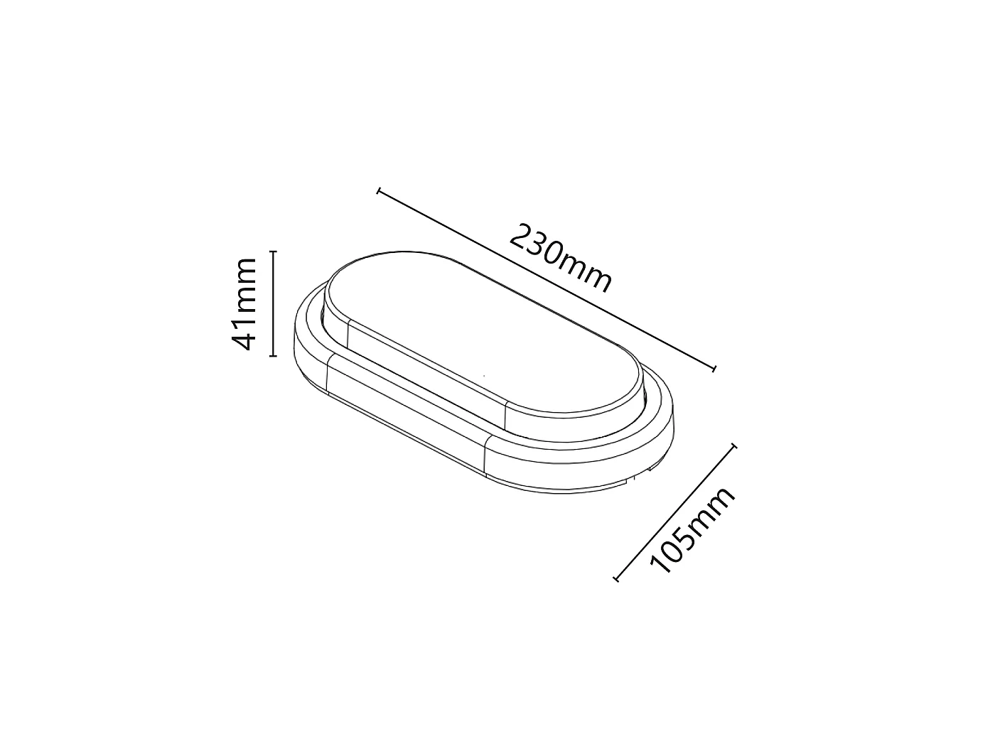 Plafonnier Led Ovale 15W 1300Lm 4000K Ip54 Blanc Luminaire Design Compact Haute Efficacité Éclairage Intérieur Extérieur Protégé Seo