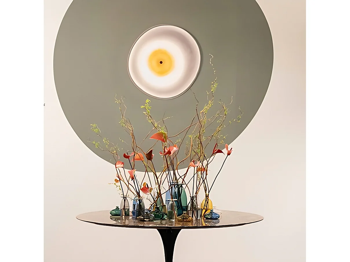 Vaso Un Fiore 22 cl in vetro borosilicato soffiato a mano, design elegante con imboccatura svasata e decoro in pasta vitrea, colorazione Grigio