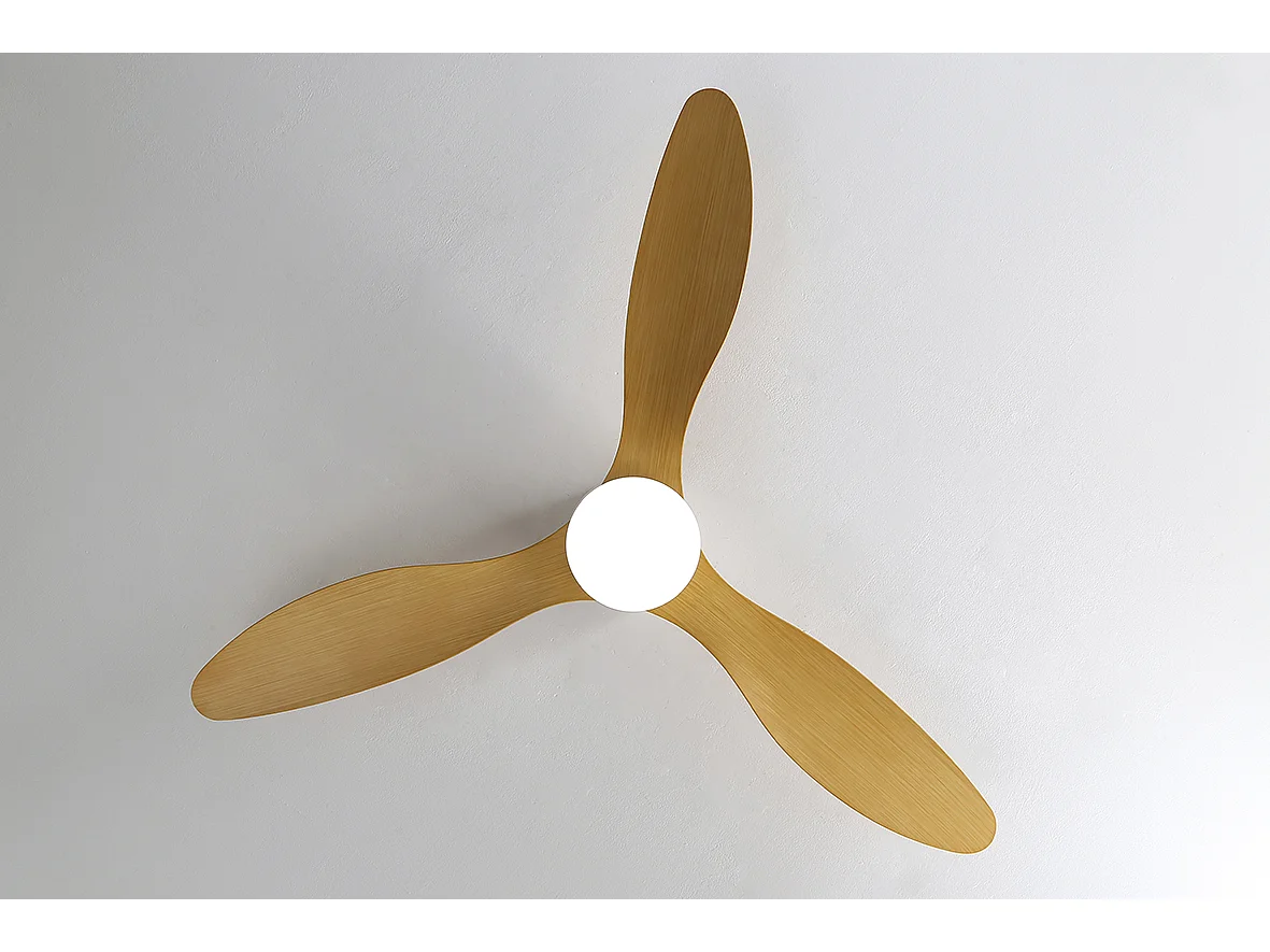 Ventilatore a Soffitto HELIKA Bianco con LED 18W Integrato, Regolazione CCT 3000-4000-6500K, Telecomando e Invertitore di Marcia - Rossini