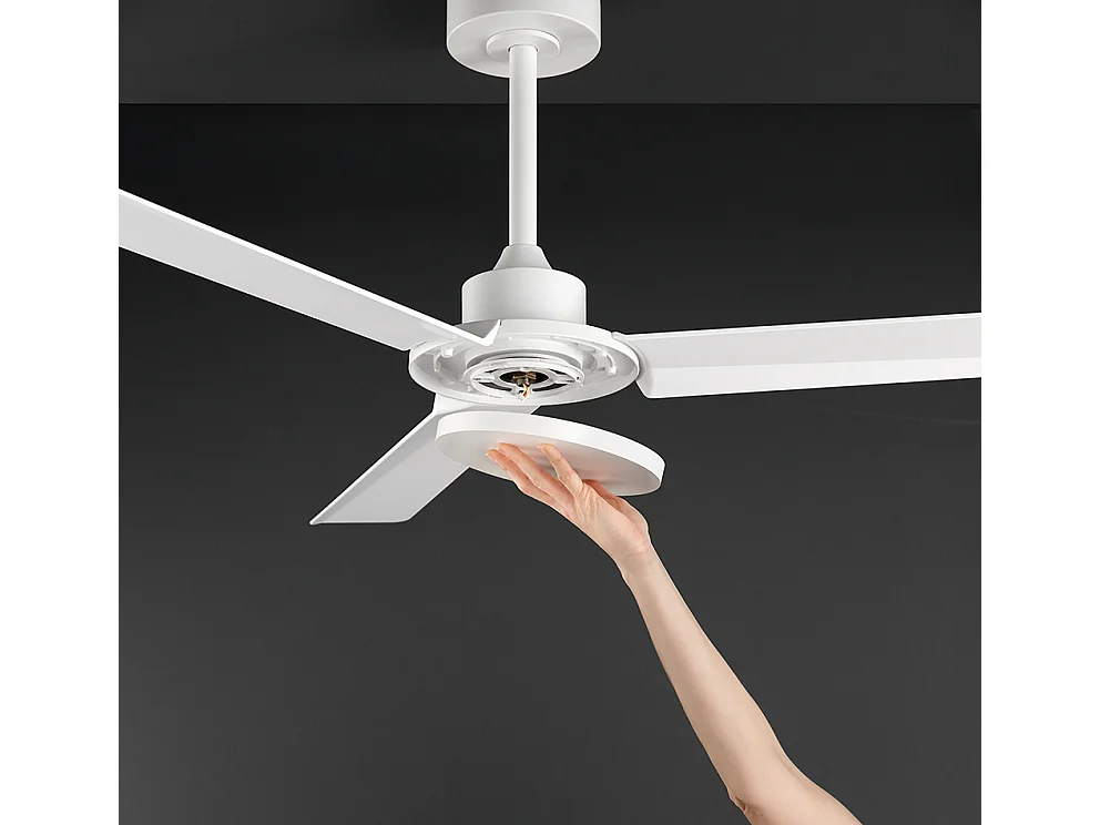 Ventilatore da Soffitto con Luce LED Integrata, Motore DC 30W, Diametro 132 cm, Bianco, Telecomando Incluso, 6 Velocità, Timer - Perenz