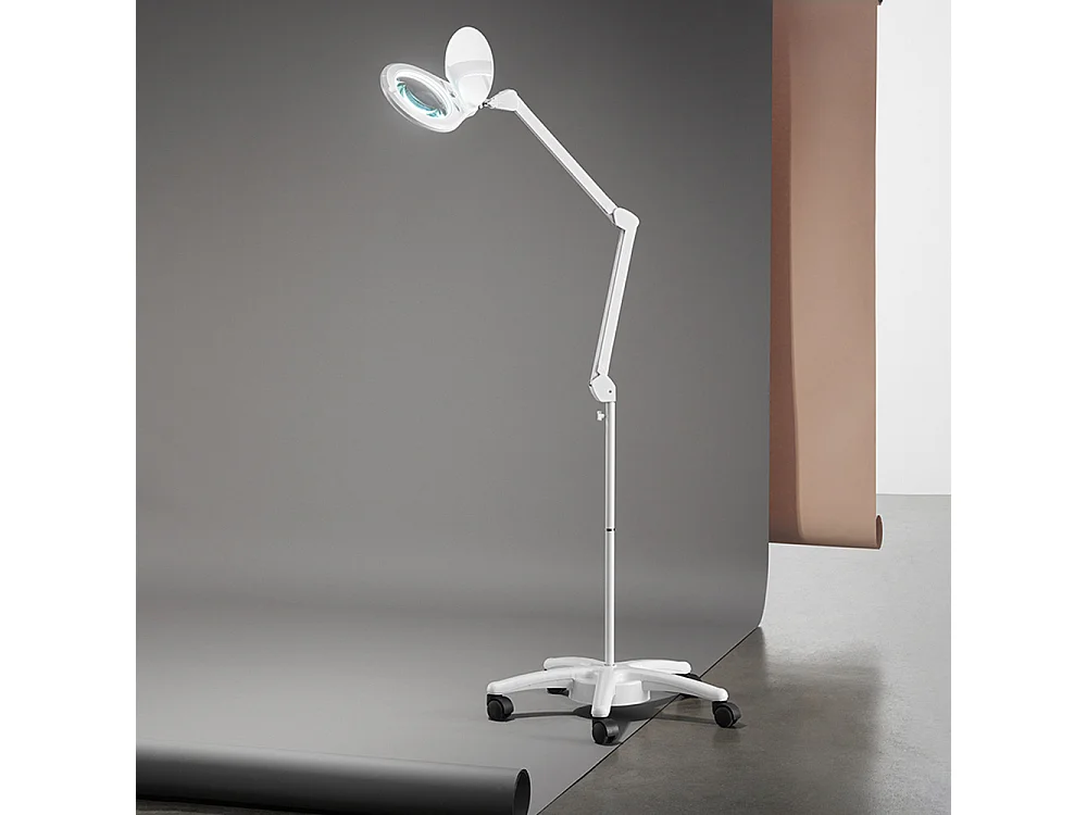 12W LED-tafellamp met vergrootglas van 3 dioptrieën, dimbaar, wit, hoogte 82 cm, modern en functioneel design - Perenz