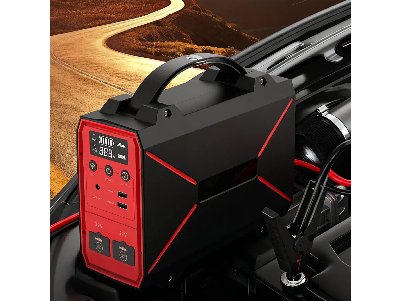 Alcapower Professionele Jumpstarter 12-24V 4000A met 42000mAh Powerbank en Geïntegreerde LED-zaklamp voor Zware en Lichte Voertuigen