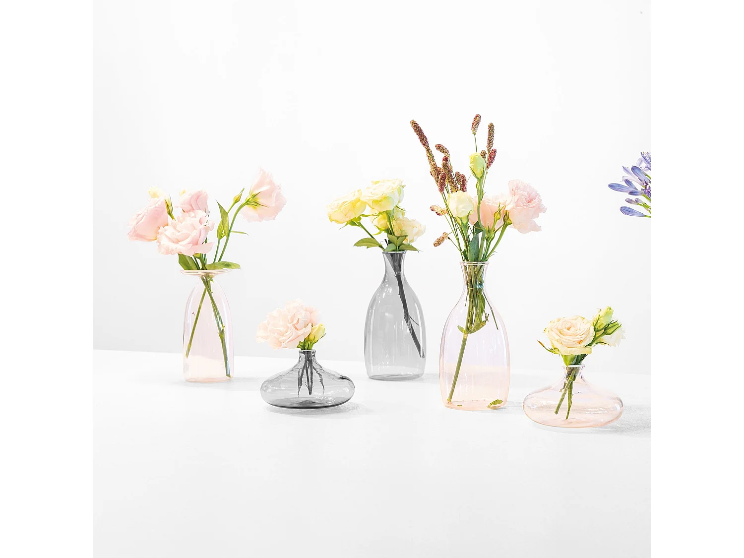 Vasetto Artigianale Un Fiore in Vetro Borosilicato Soffiato a Mano Colore Rosa Capacità 19cl Design Elegante Decorativo per Interni ed Esterni