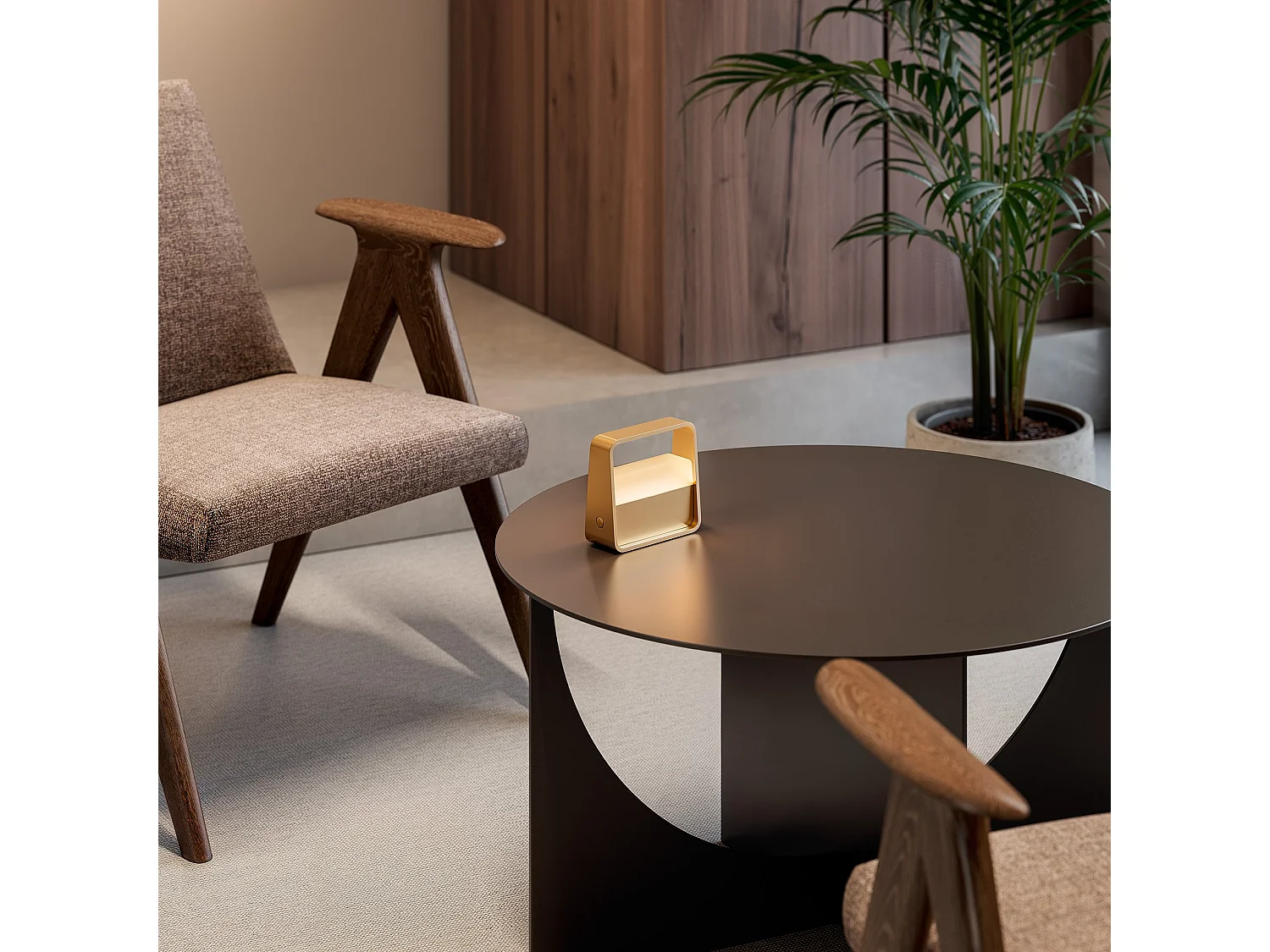 Draagbare tafellamp 2W 180º dimbare LED 3000K geborsteld goud, 3,5 uur batterijduur, elegant ontwerp IP20 - Beneito & Faure