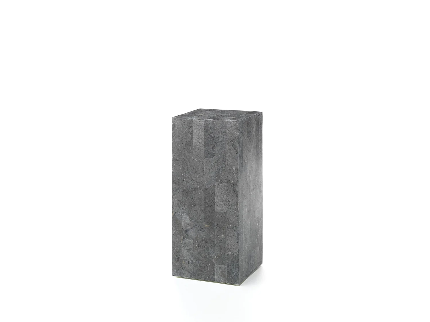 Inay moderne designkolom van Gray Stone fossiele steen en watervast multiplex - Hoogwaardige handgemaakte constructie - 35x35x80 cm