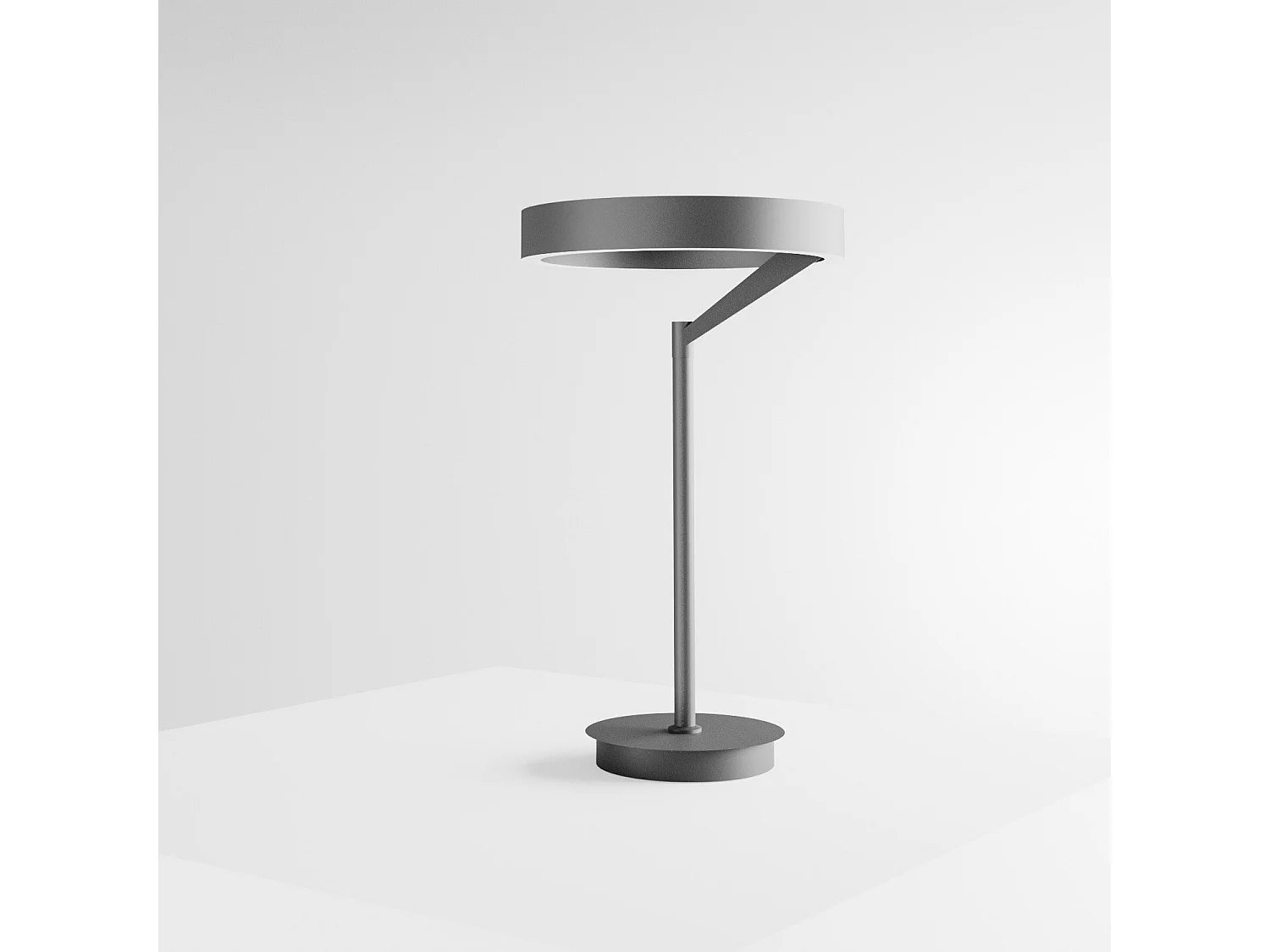 Criseide L zwarte tafellamp - 30W LED dubbele emissie 1400lm 3000K drukknopdimbaar aluminium en siliconen lichtbron - Gea Luce
