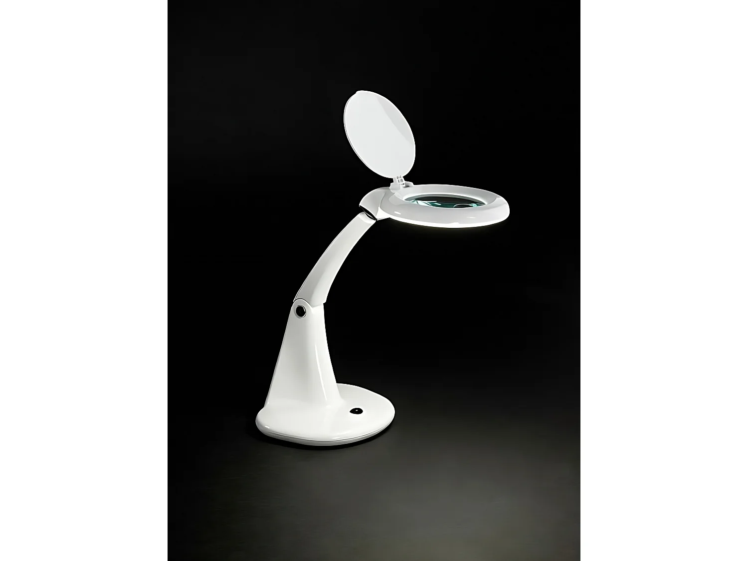 LED-tafellamp met vergrootglas, 6,5W 520lm 3000K, wit kunststof frame, modern en functioneel ontwerp - Perenz