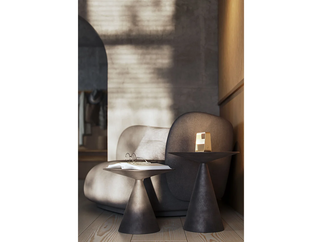 Draagbare tafellamp 2W 180º dimbare LED 3000K mat wit, 3,5 uur batterijduur, elegant ontwerp IP20 - Beneito & Faure