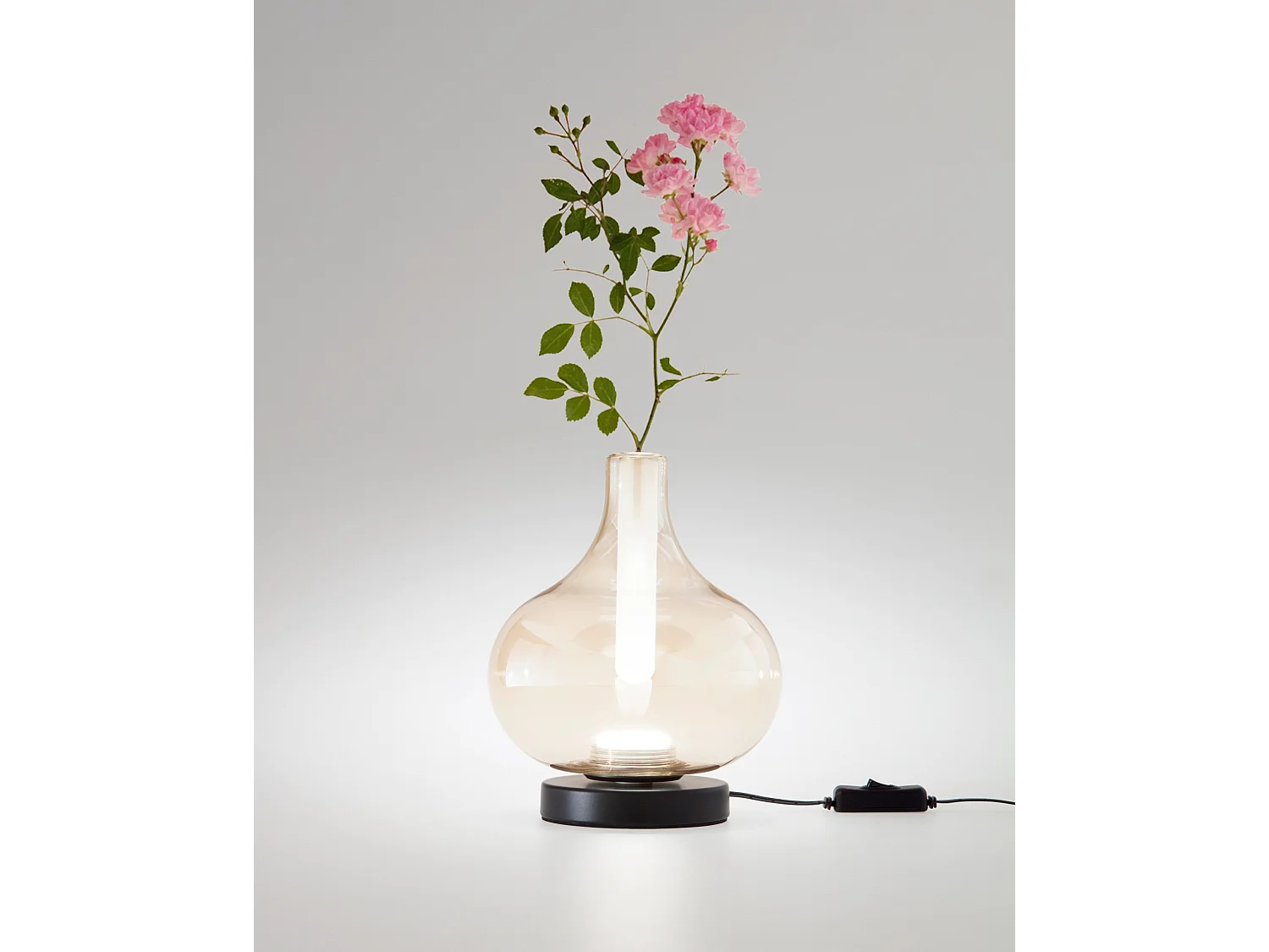 Crodo Cognac Tafellamp 7W Geïntegreerde LED Kleurtemperatuur 2700K-3000K-4000K, Touch Dimming, Borosilicaatglas en Metaal - Crodo
