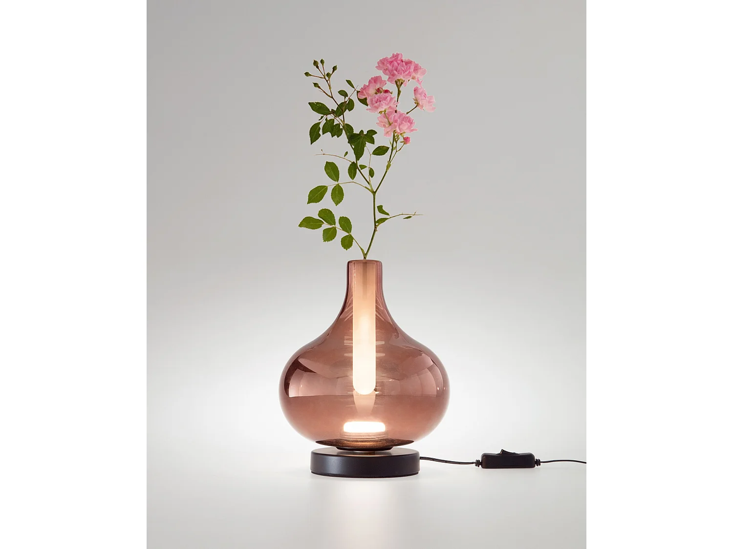 Lampa stołowa Crodo Amethyst 7W, zintegrowana dioda LED CCT 2700K-3000K-4000K, ściemniana dotykowo, szkło borokrzemianowe i metal - Crodo