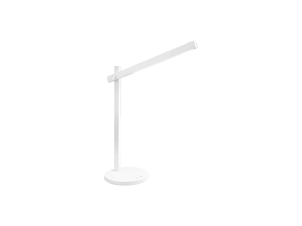 Liniaal LED 7W tafellamp, frame van aluminium en kunststof, 3-traps dimbaar, 3 kleurtemperaturen, wit, hoogte 76 cm - Perenz