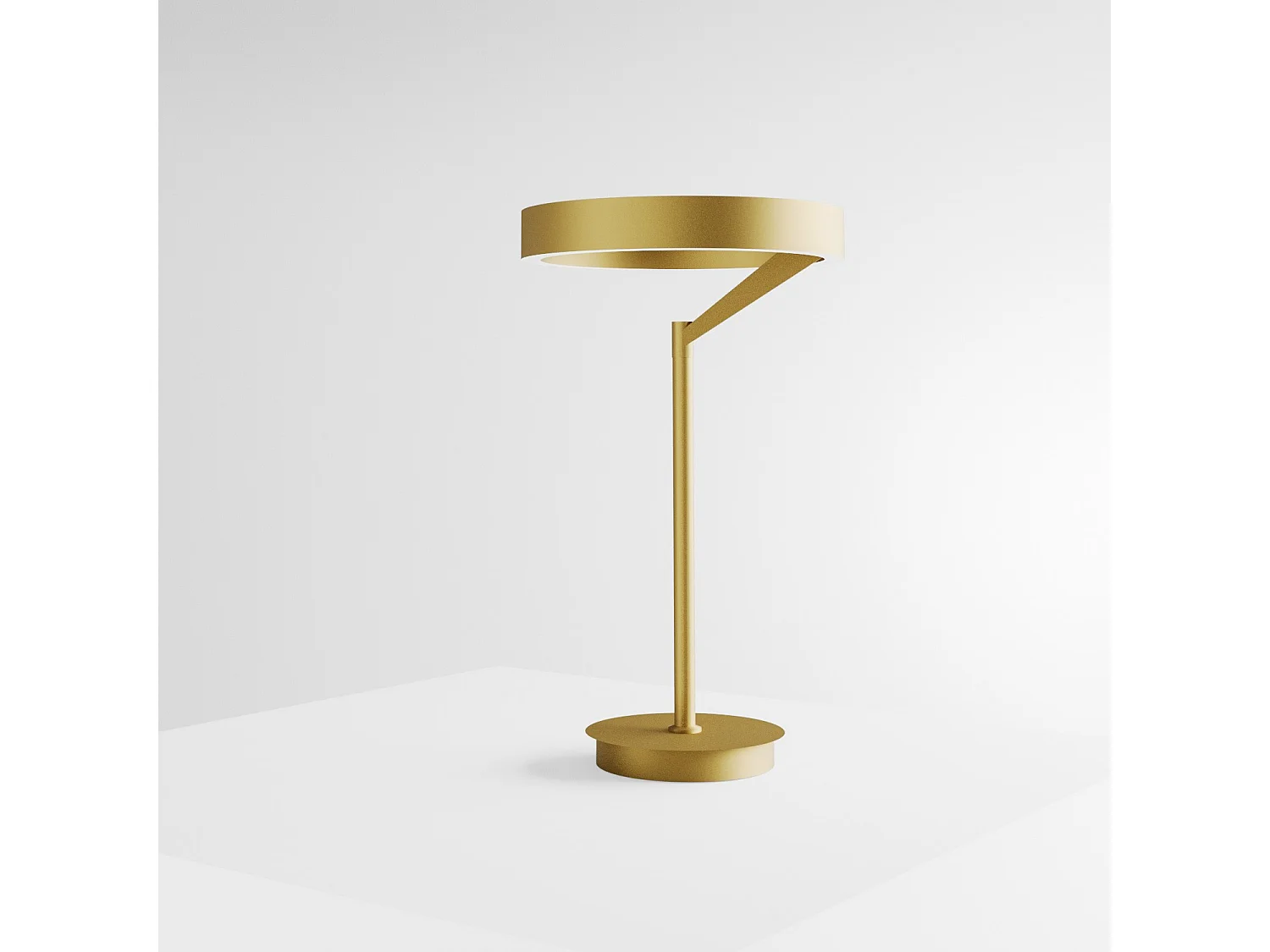 Criseide L Tafellamp in geborsteld goud - 30W LED Dubbele Lichtuitstraling 1400lm 3000K Drukknopdimbaar Aluminium - Gea Luce