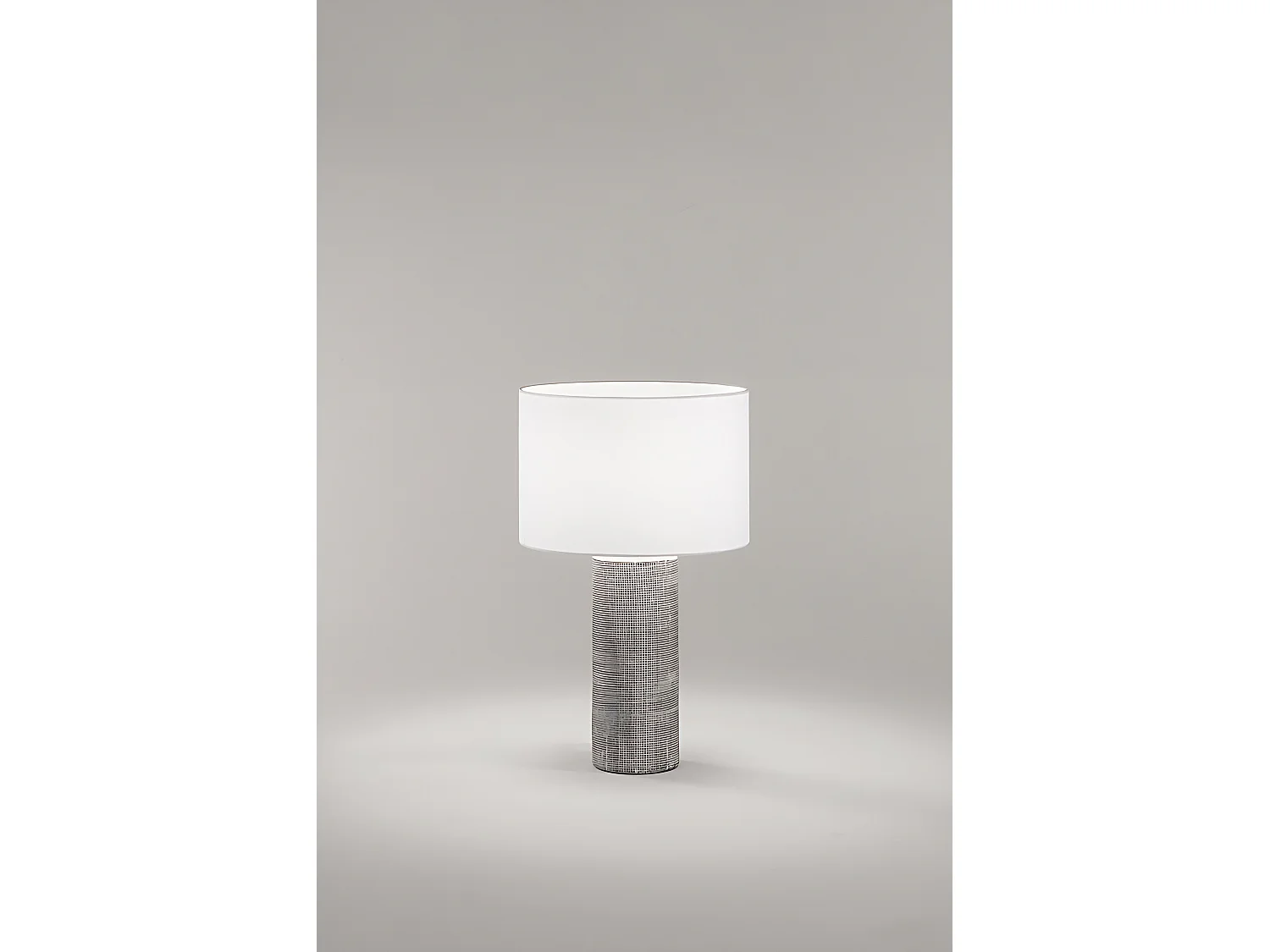 Lampe de table Perenz en céramique grise avec abat-jour tissu d.32 cm H53 cm, 1xE27 max 60W, design sobre
