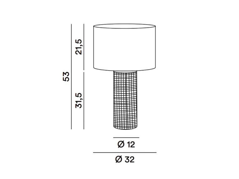 Lampe de table Perenz en céramique grise avec abat-jour tissu d.32 cm H53 cm, 1xE27 max 60W, design sobre