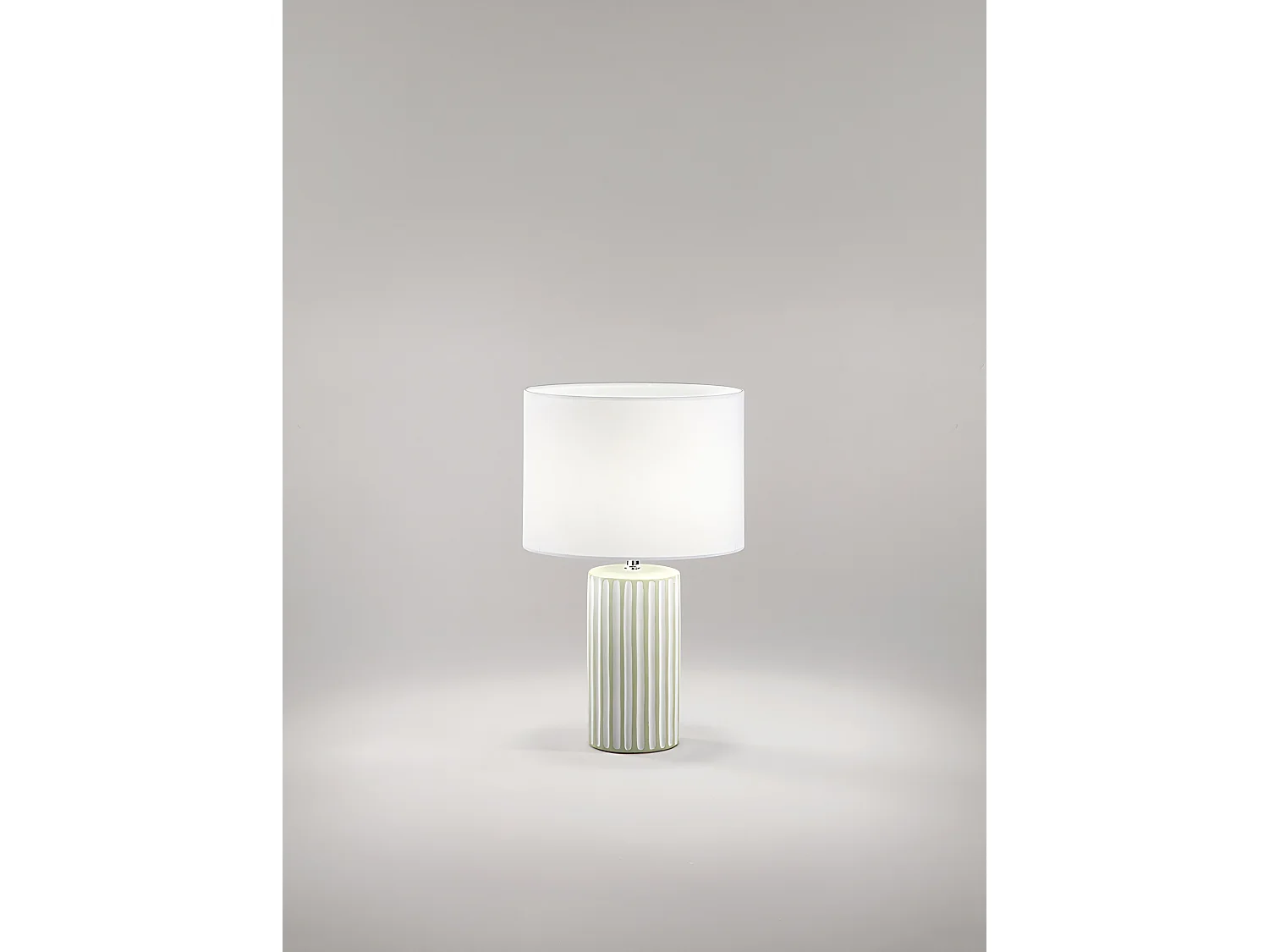 Lampe de table Perenz en céramique beige avec abat-jour tissu d.28 cm H46 cm, 1xE27 max 60W, design neutre